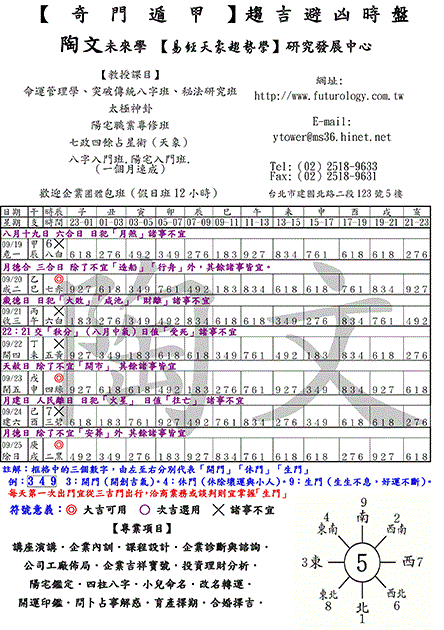 靈驗無比的【奇門遁甲】趨吉避凶秘訣（9/19～9/25）