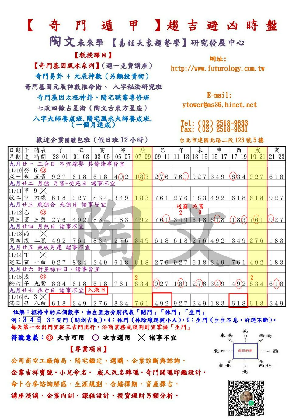 【奇門遁甲】陶文老師「5分鐘開運法」1110至1116
