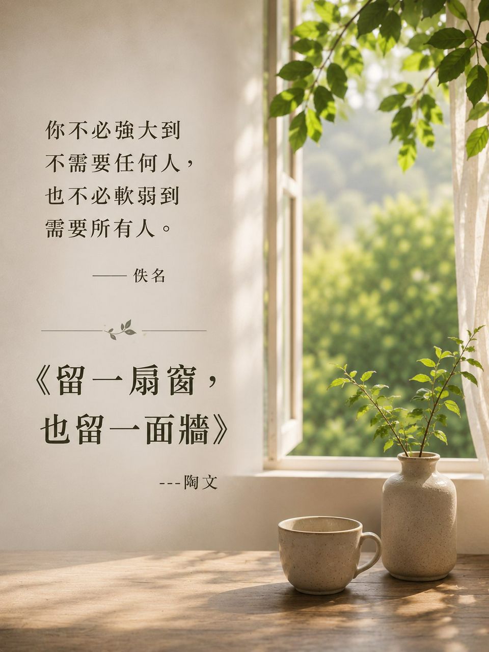 《留一扇窗，也留一面牆》