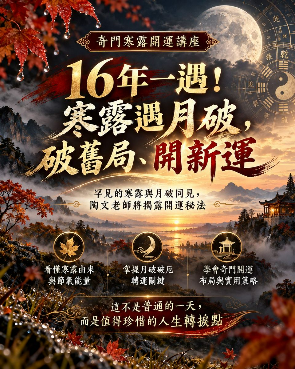 16年一遇！寒露遇月破，破舊局、開新運 